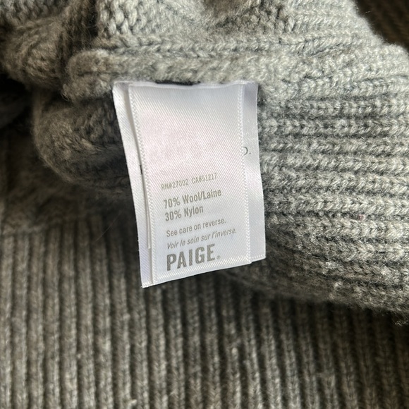 Paige Maylene Cable Knit Half Zip Sweater in Heather Grey - Picture 5 of 8